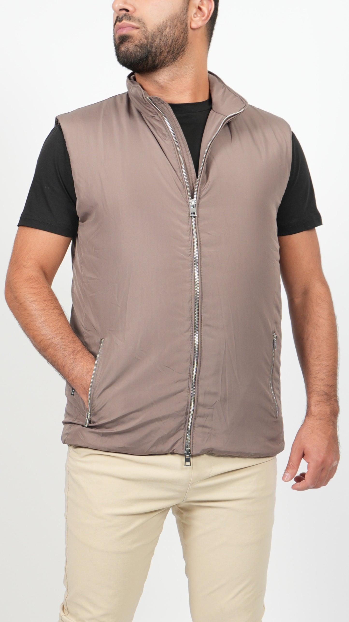 BODYWARMER • SLIM FIT • TAUPE