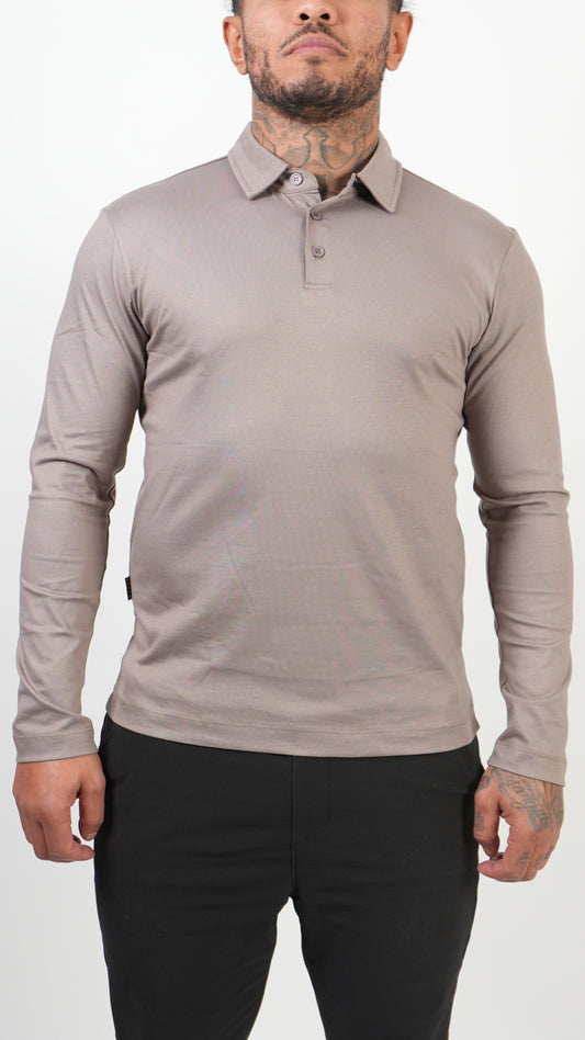 POLO • LONGSLEEVE • TAUPE