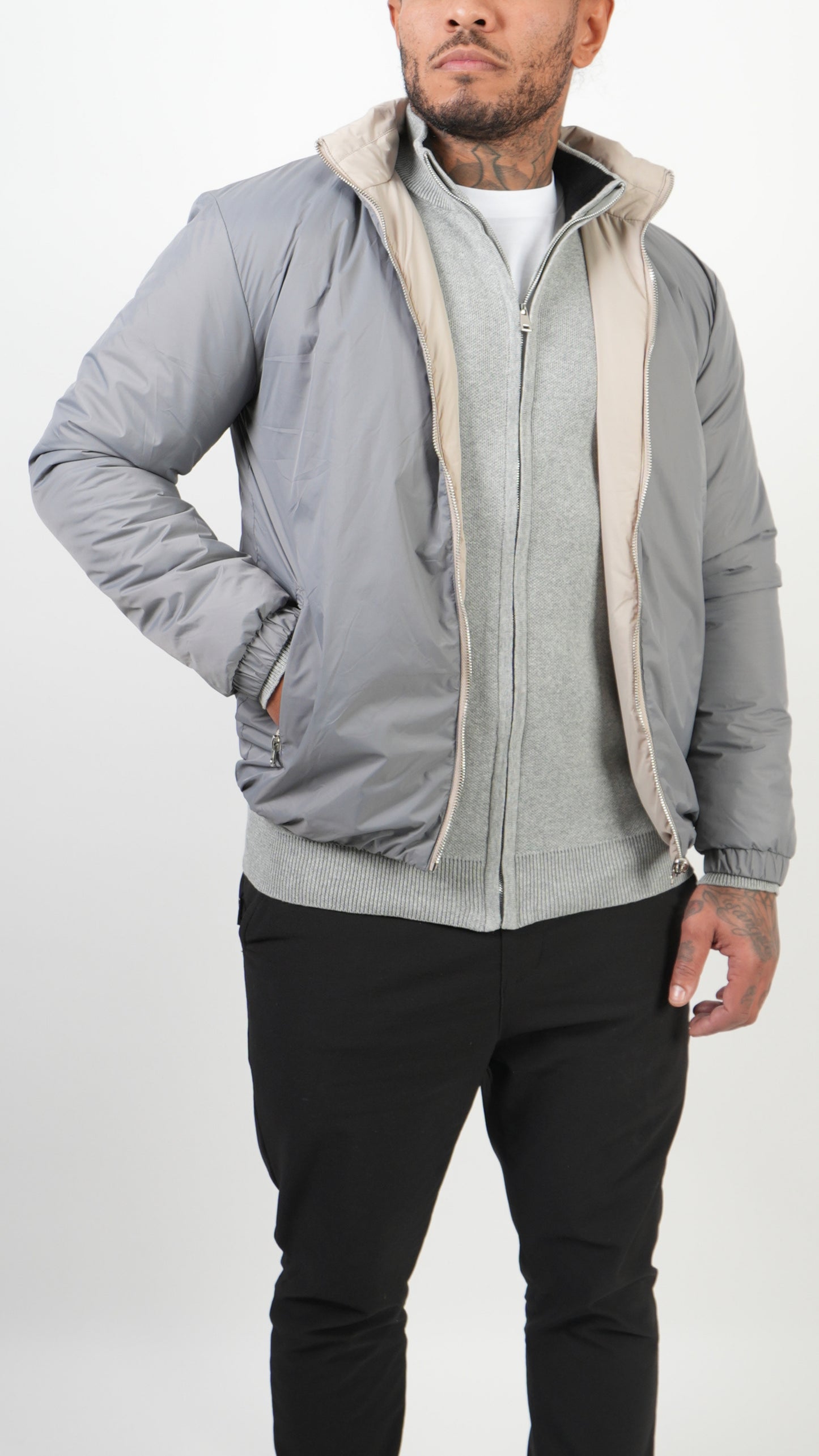 GIACCA REVERSIBILE • GRIGIO