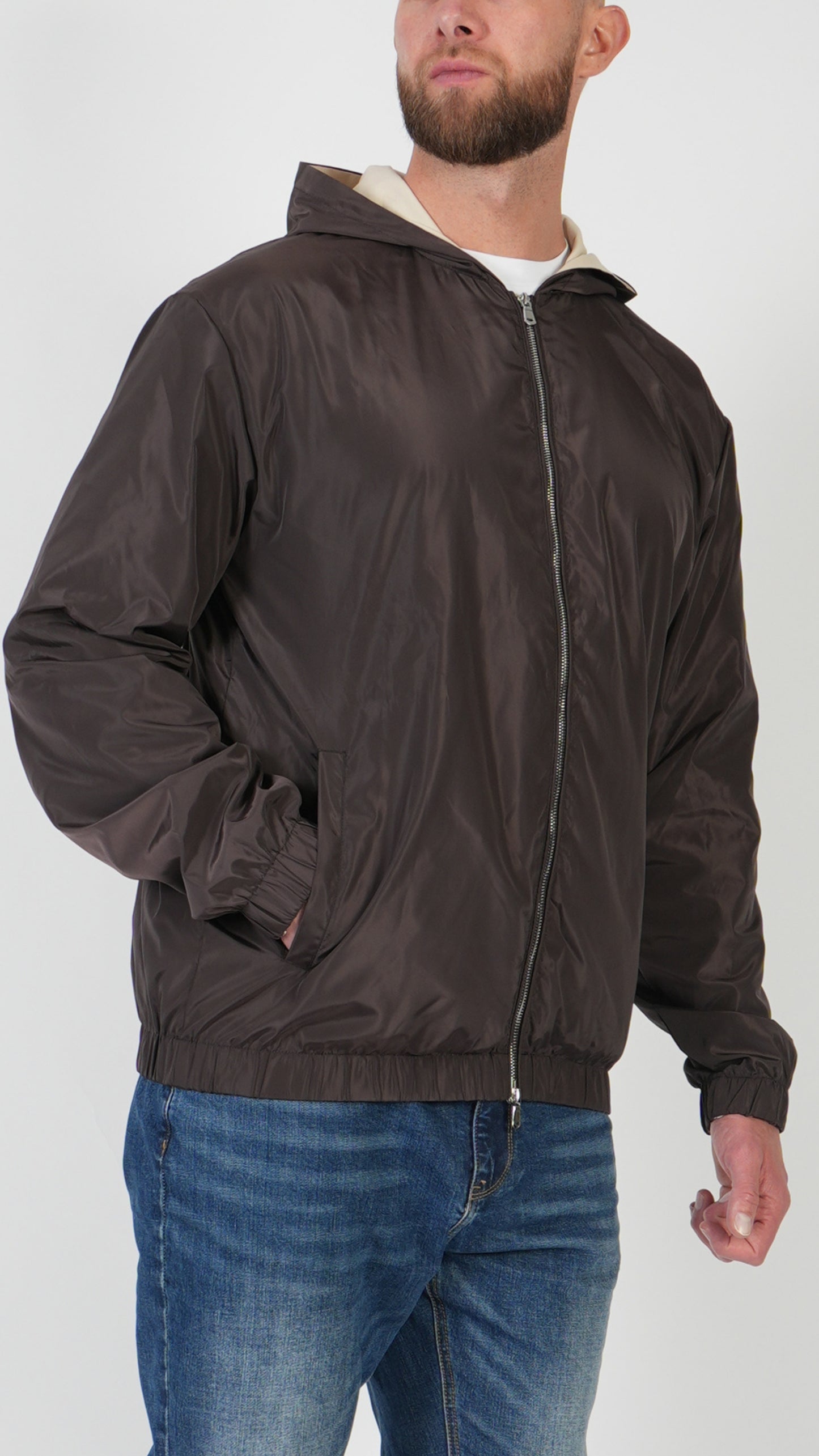 HOODED JACKET • BROWN