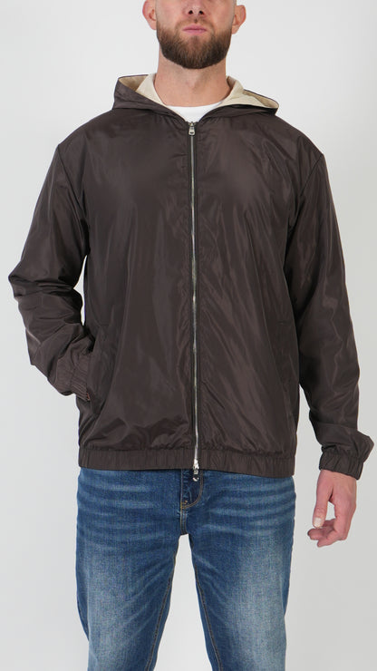 HOODED JACKET • BROWN
