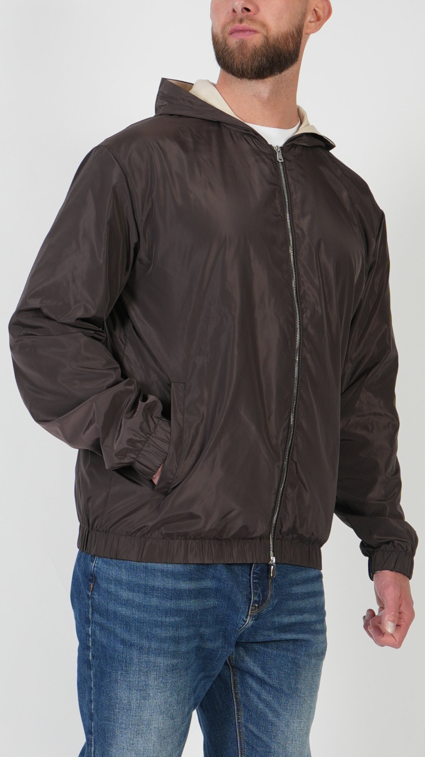 HOODED JACKET • BROWN