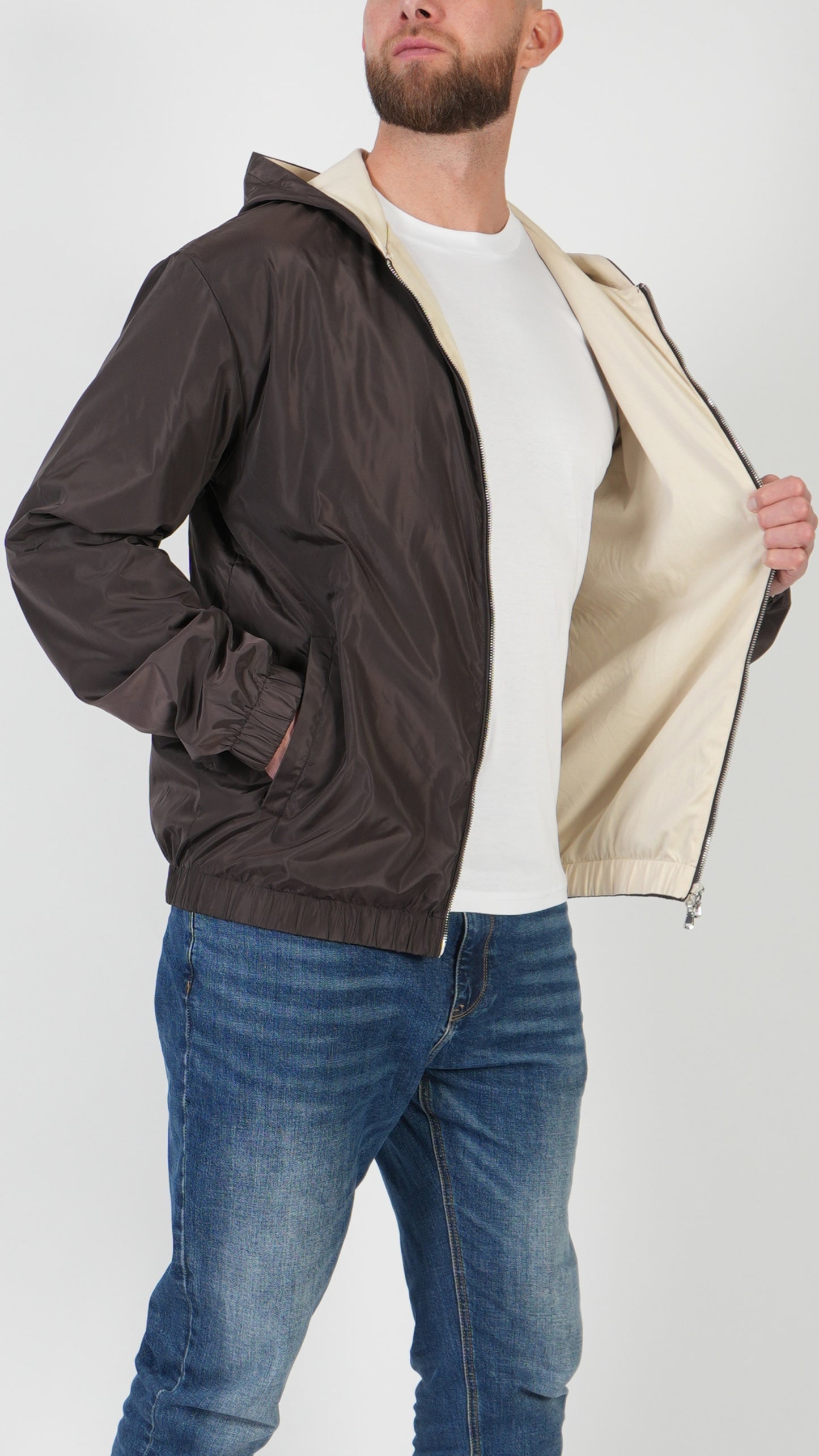 HOODED JACKET • BROWN