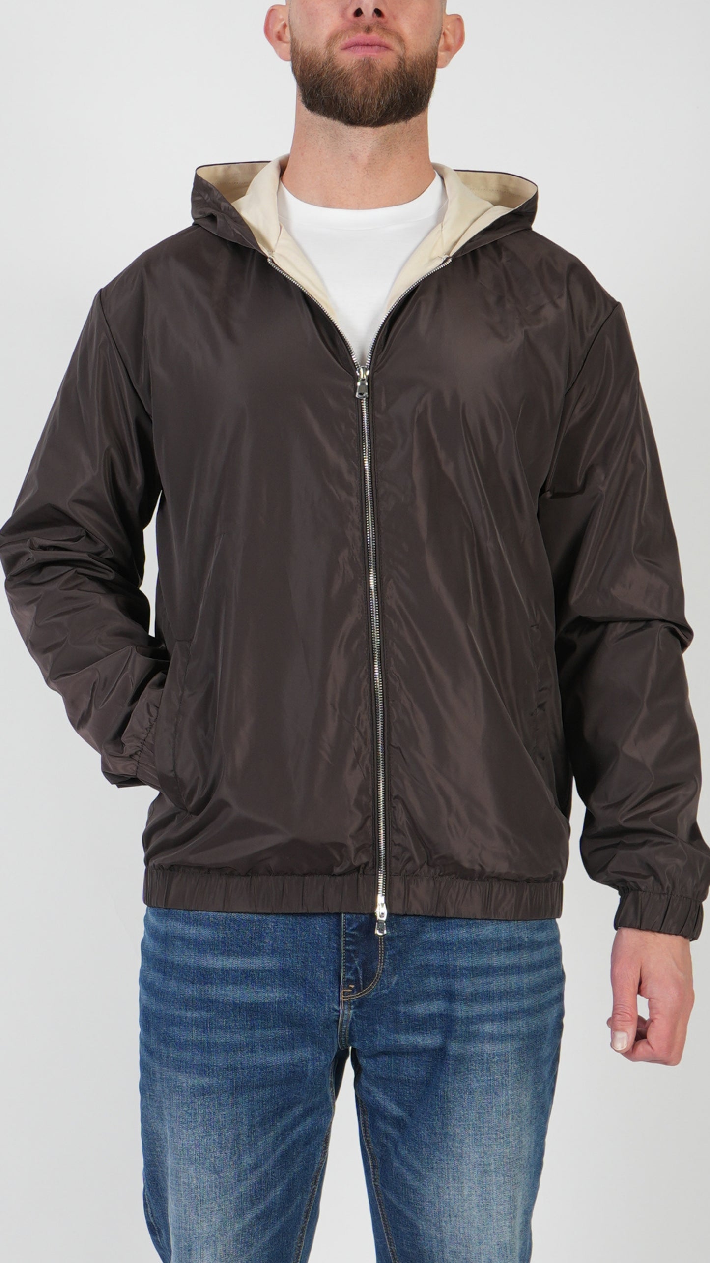 HOODED JACKET • BROWN