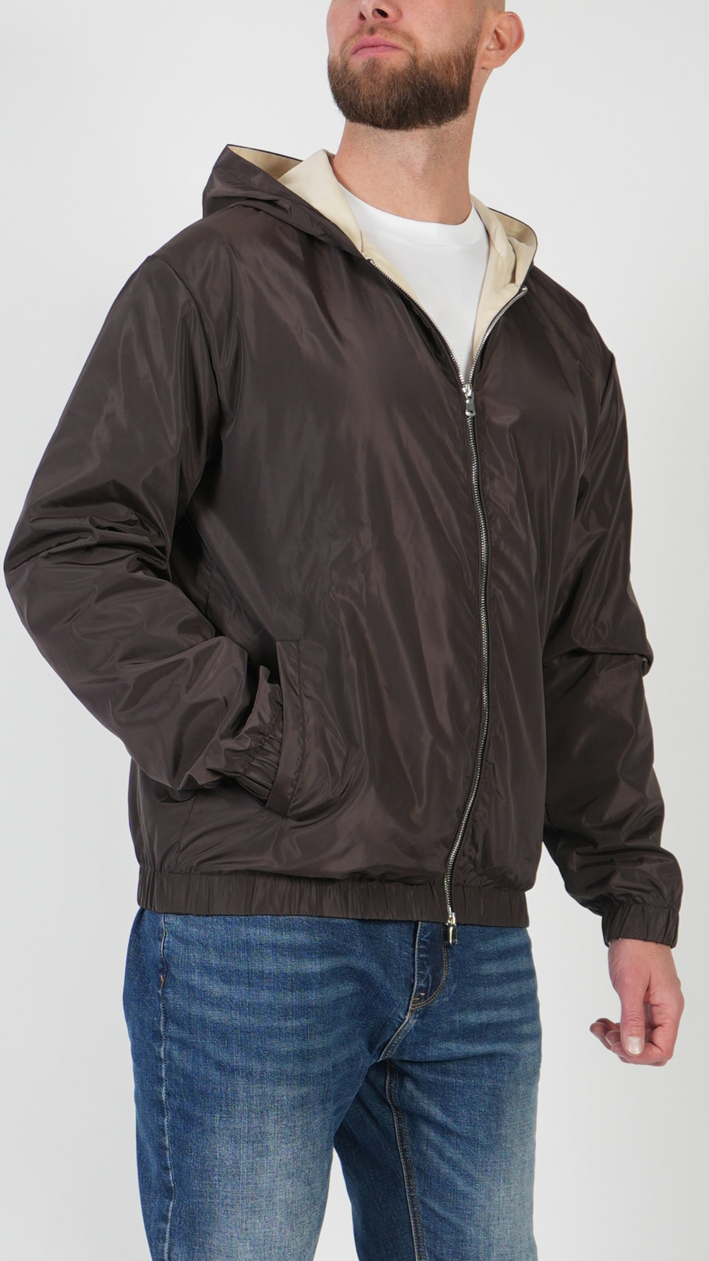 HOODED JACKET • BROWN