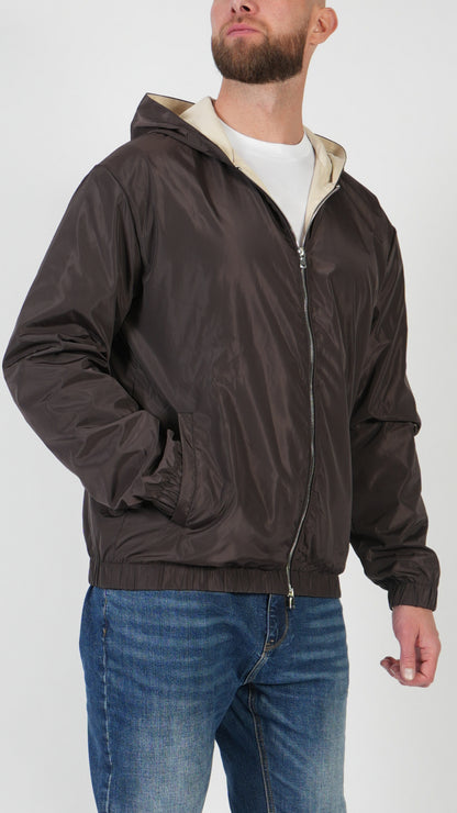 HOODED JACKET • BROWN