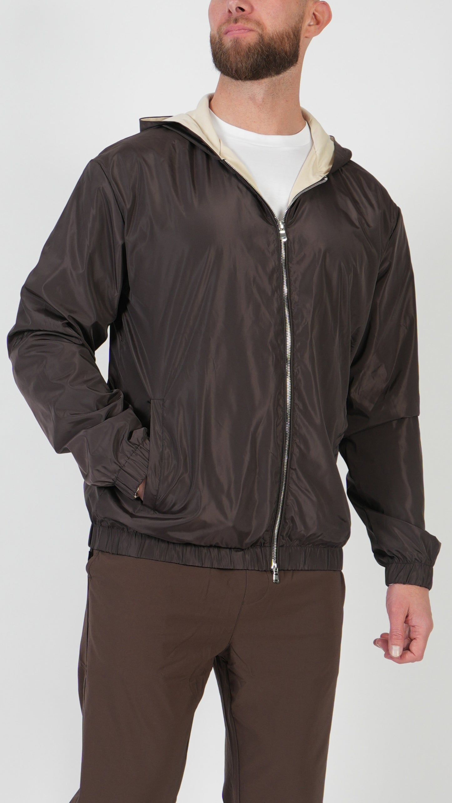 HOODED JACKET • BROWN