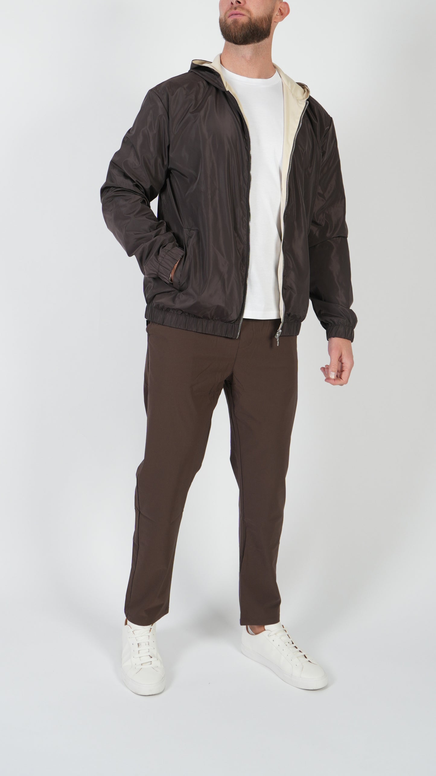 HOODED JACKET • BROWN