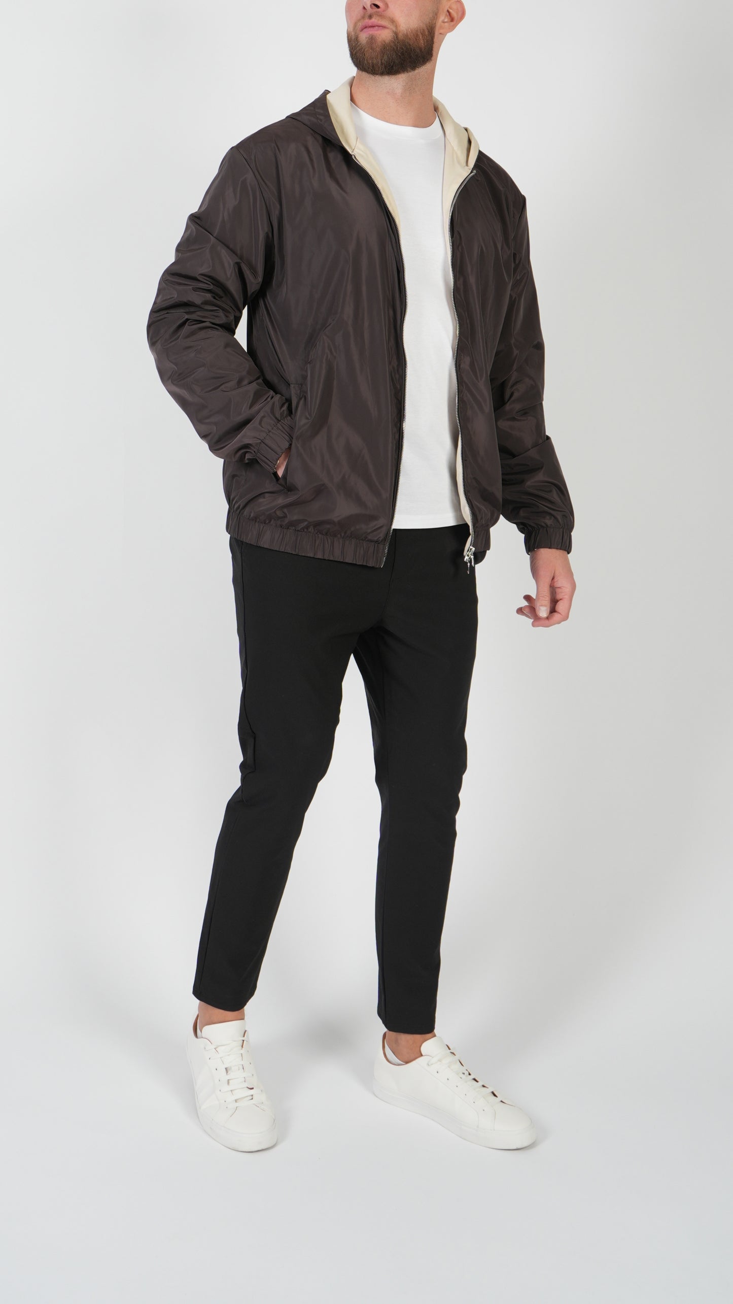 HOODED JACKET • BROWN