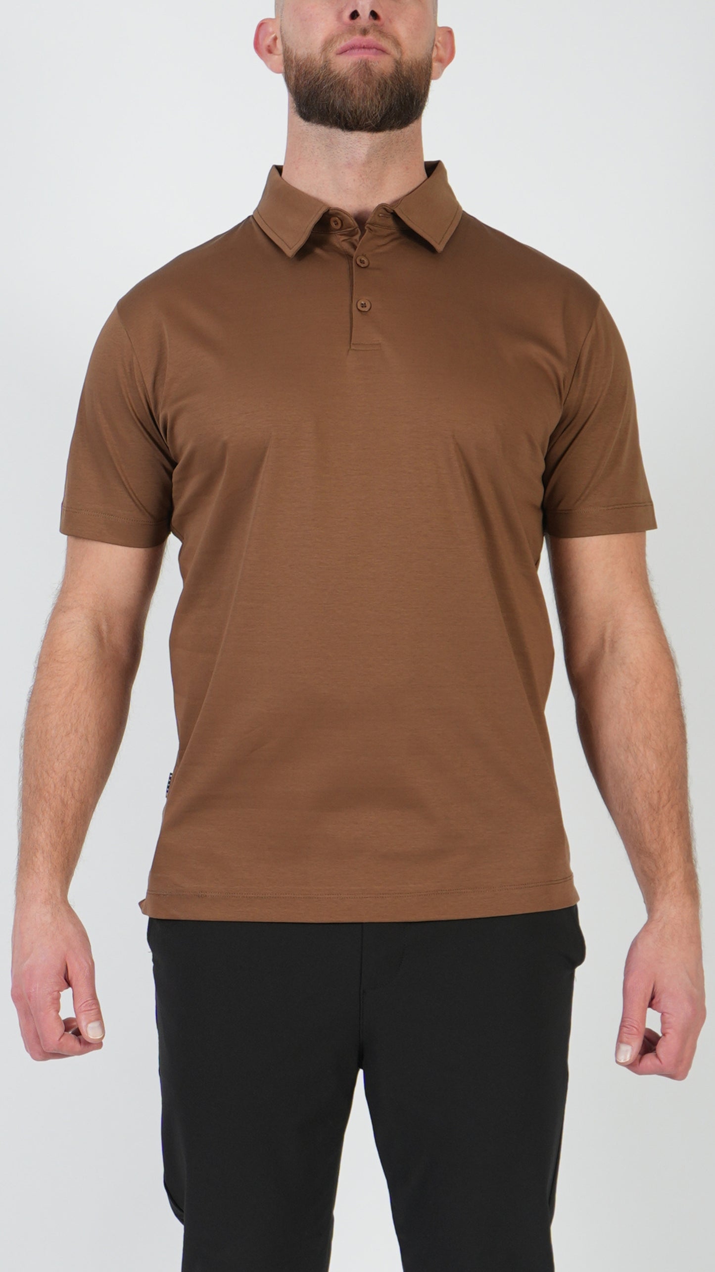 POLO • MANGA CORTA • MARRÓN