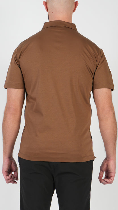 POLO • MANGA CORTA • MARRÓN