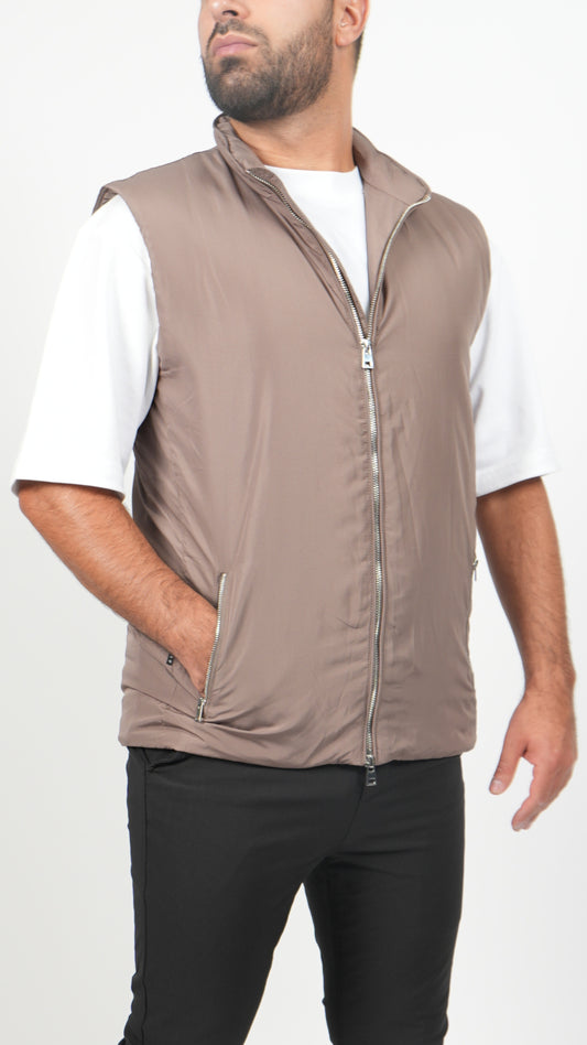 BODYWARMER • SLIM FIT • TAUPE