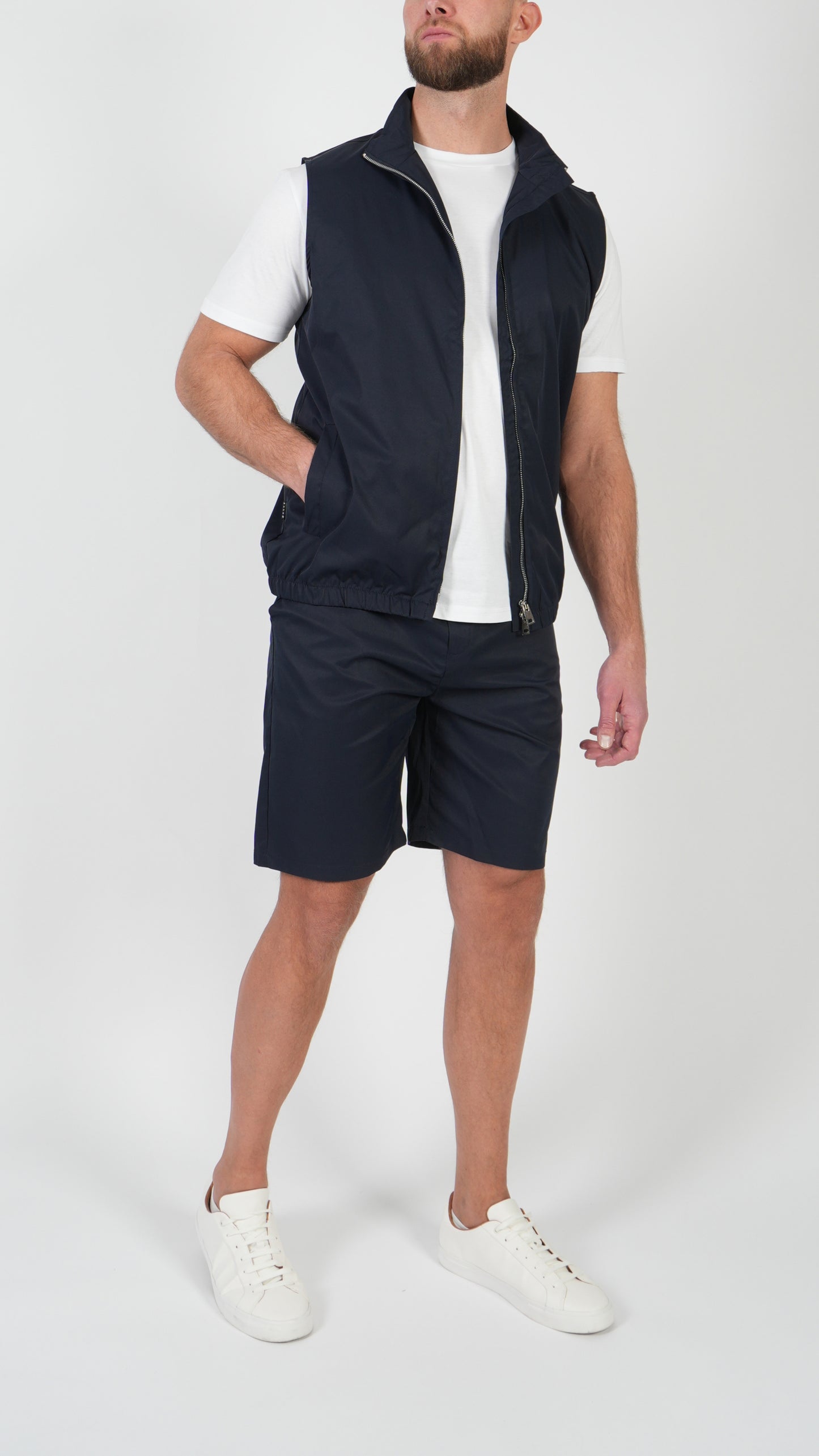 ENSEMBLE D'ÉTÉ • GILET + SHORT • BLEU