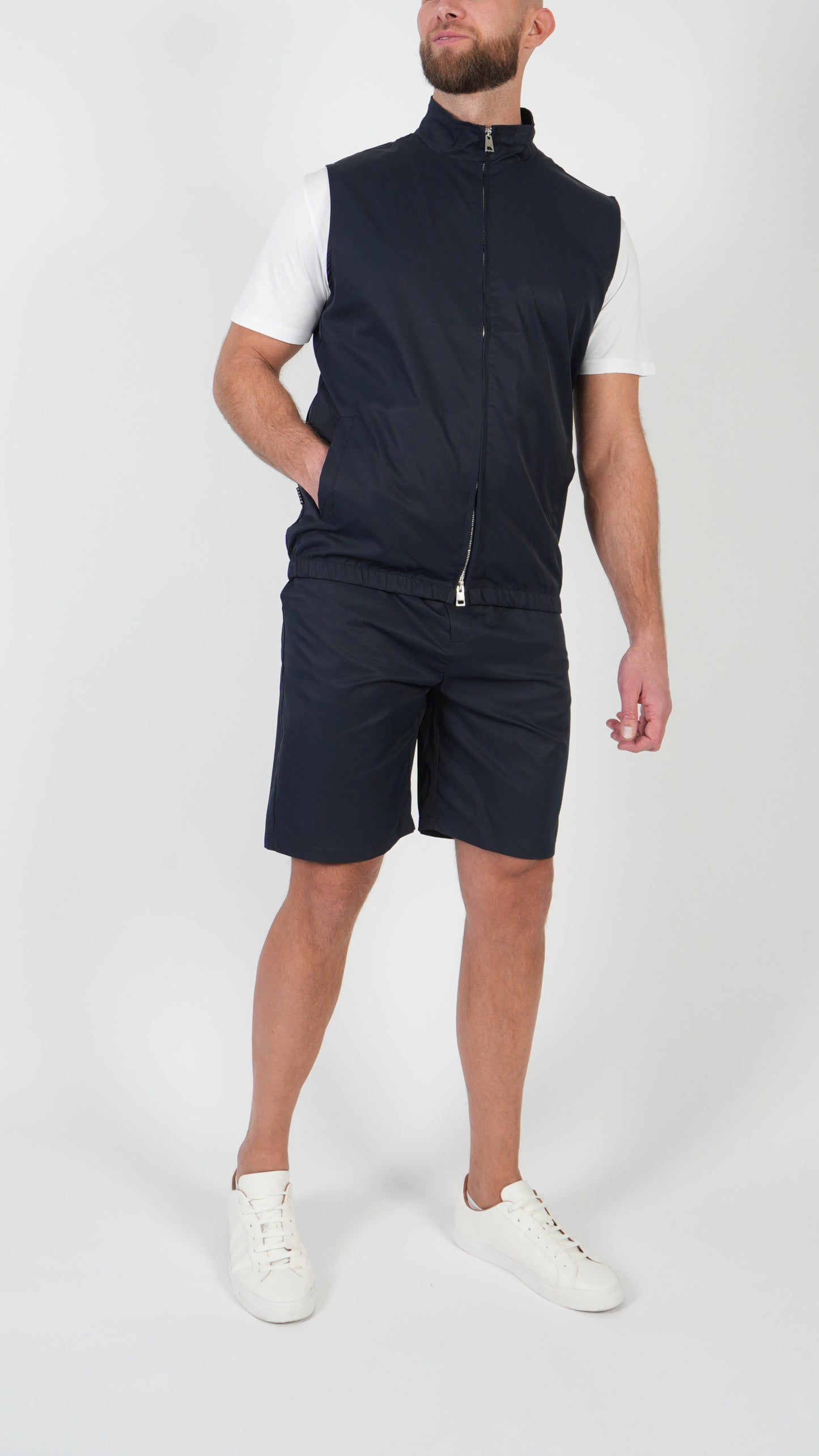 ENSEMBLE D'ÉTÉ • GILET + SHORT • BLEU