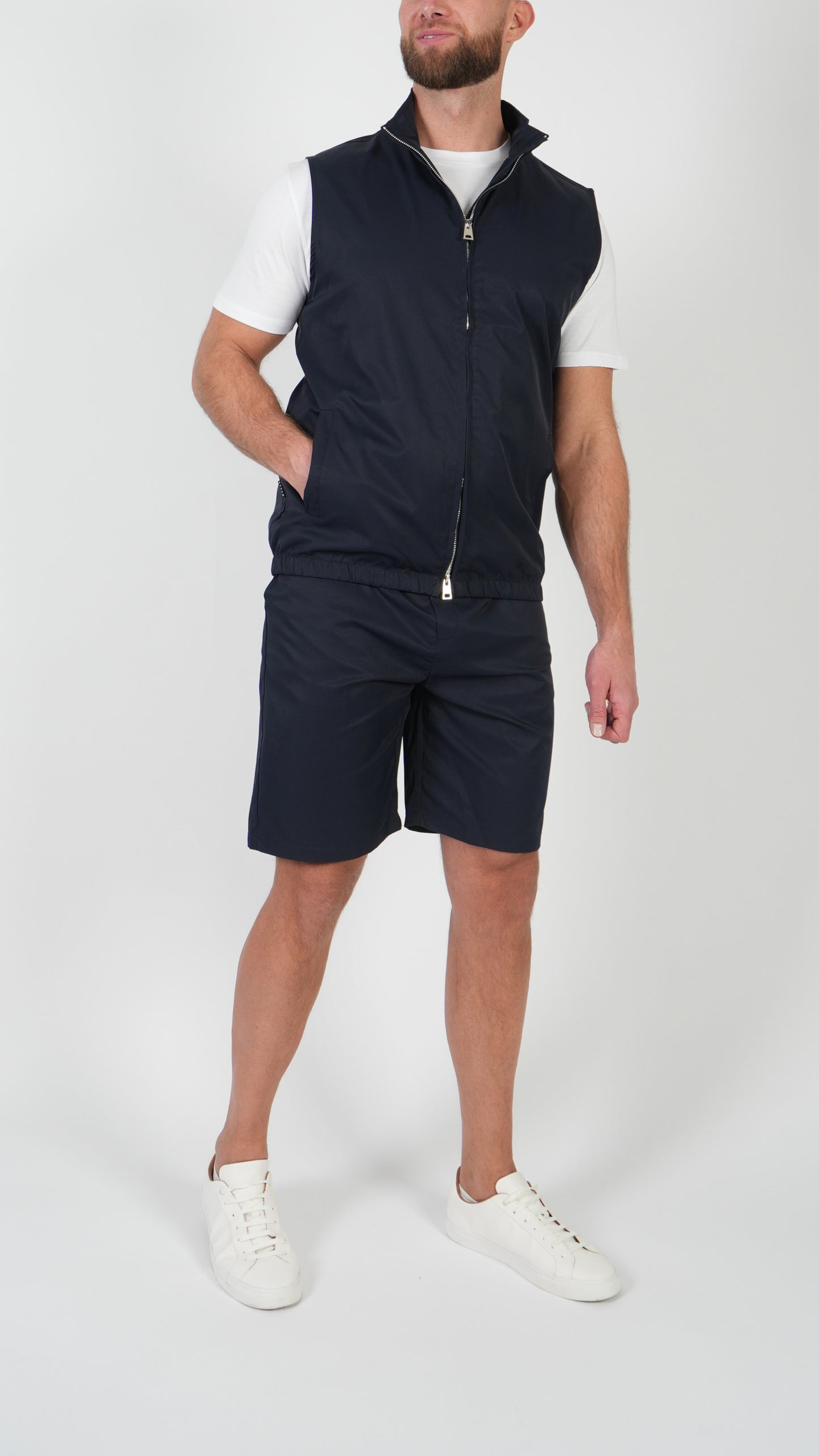 ENSEMBLE D'ÉTÉ • GILET + SHORT • BLEU