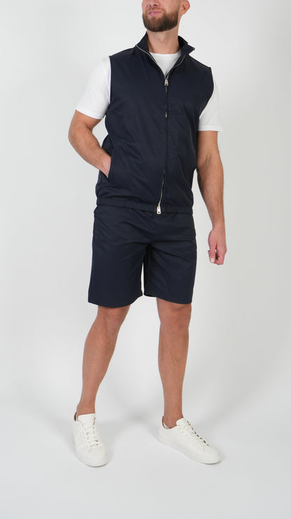 ENSEMBLE D'ÉTÉ • GILET + SHORT • BLEU
