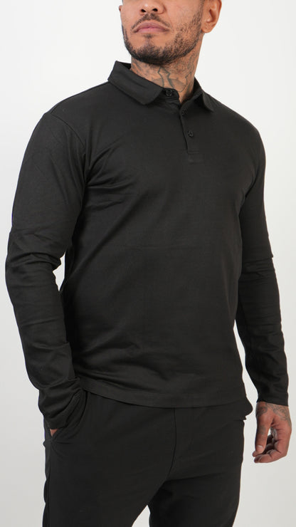 POLO • MANCHES LONGUES • NOIR