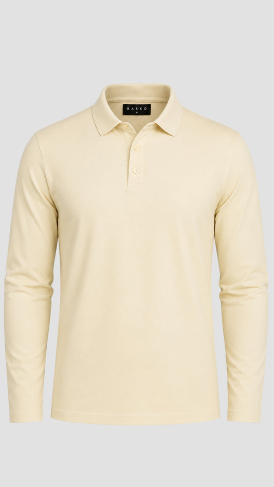 POLO • MANGA LARGA • BEIGE