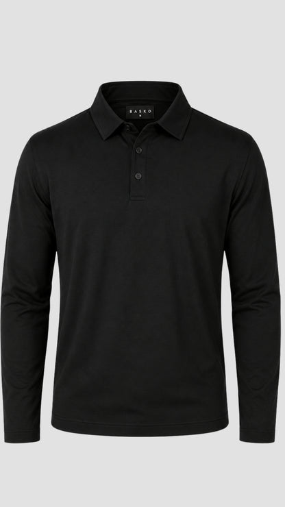 POLO • MANGA LARGA • NEGRO