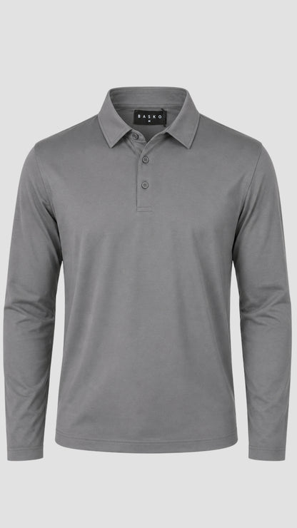 POLO • MANCHES LONGUES • GRIS