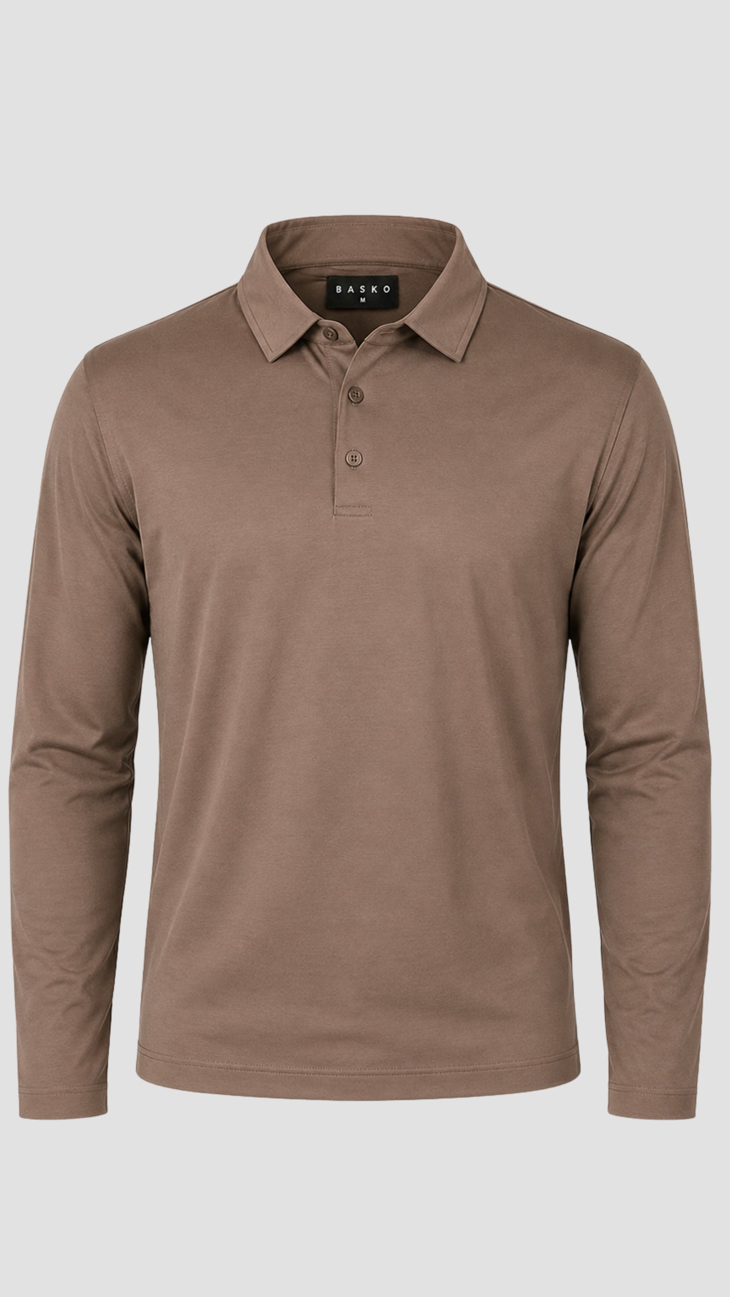 POLO • MANGA LARGA • GRIS PARDO