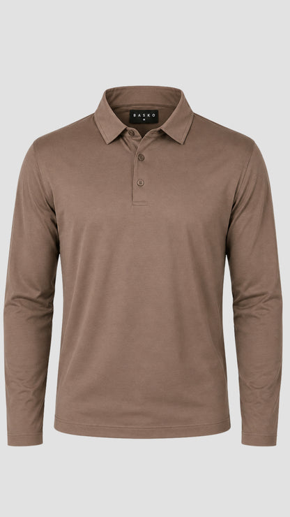 POLO • MANGA LARGA • GRIS PARDO