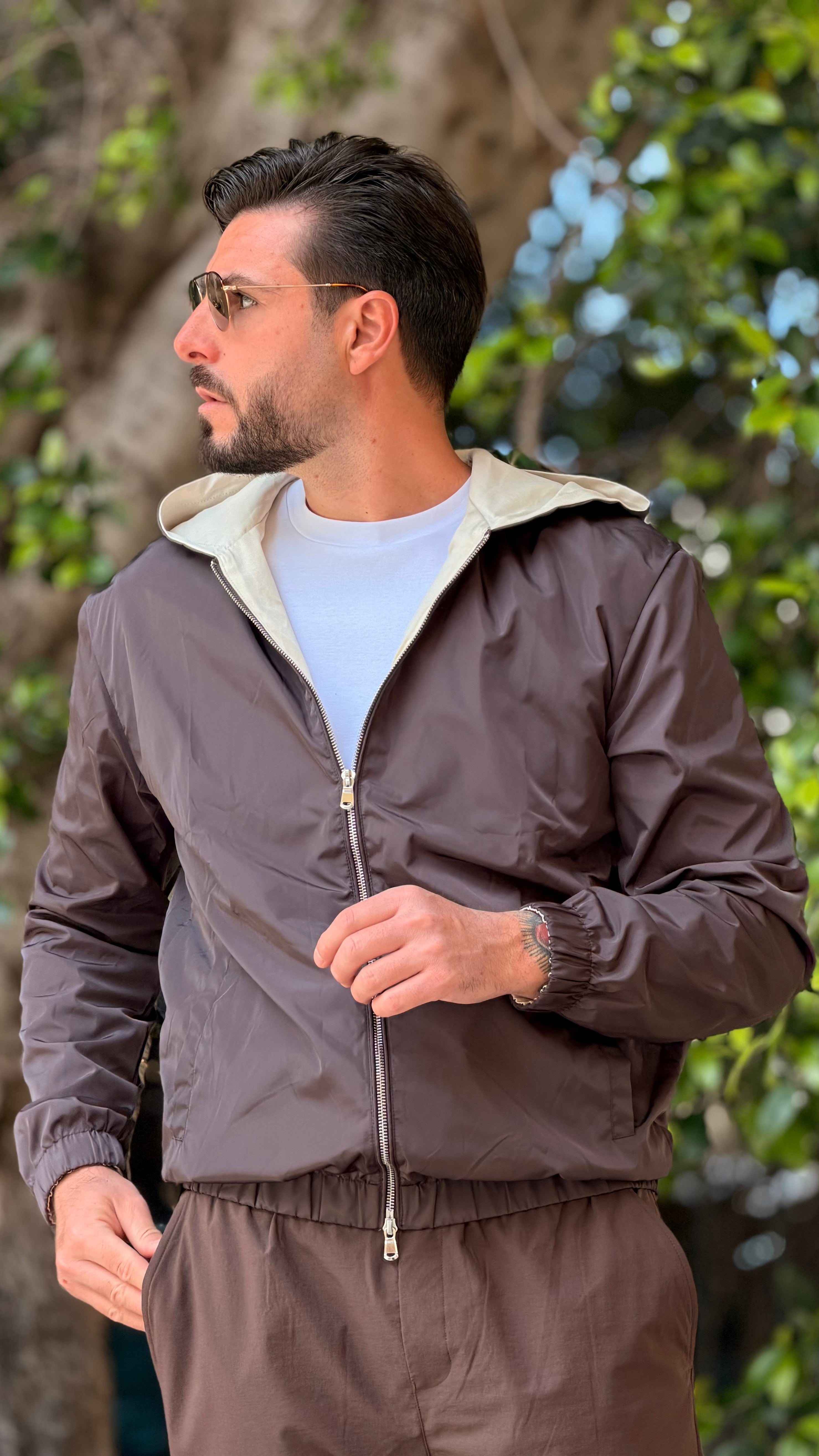 HOODED JACKET • BROWN